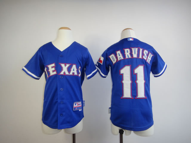 Youth Texas Rangers 11 Darvish Blue MLB Jerseys